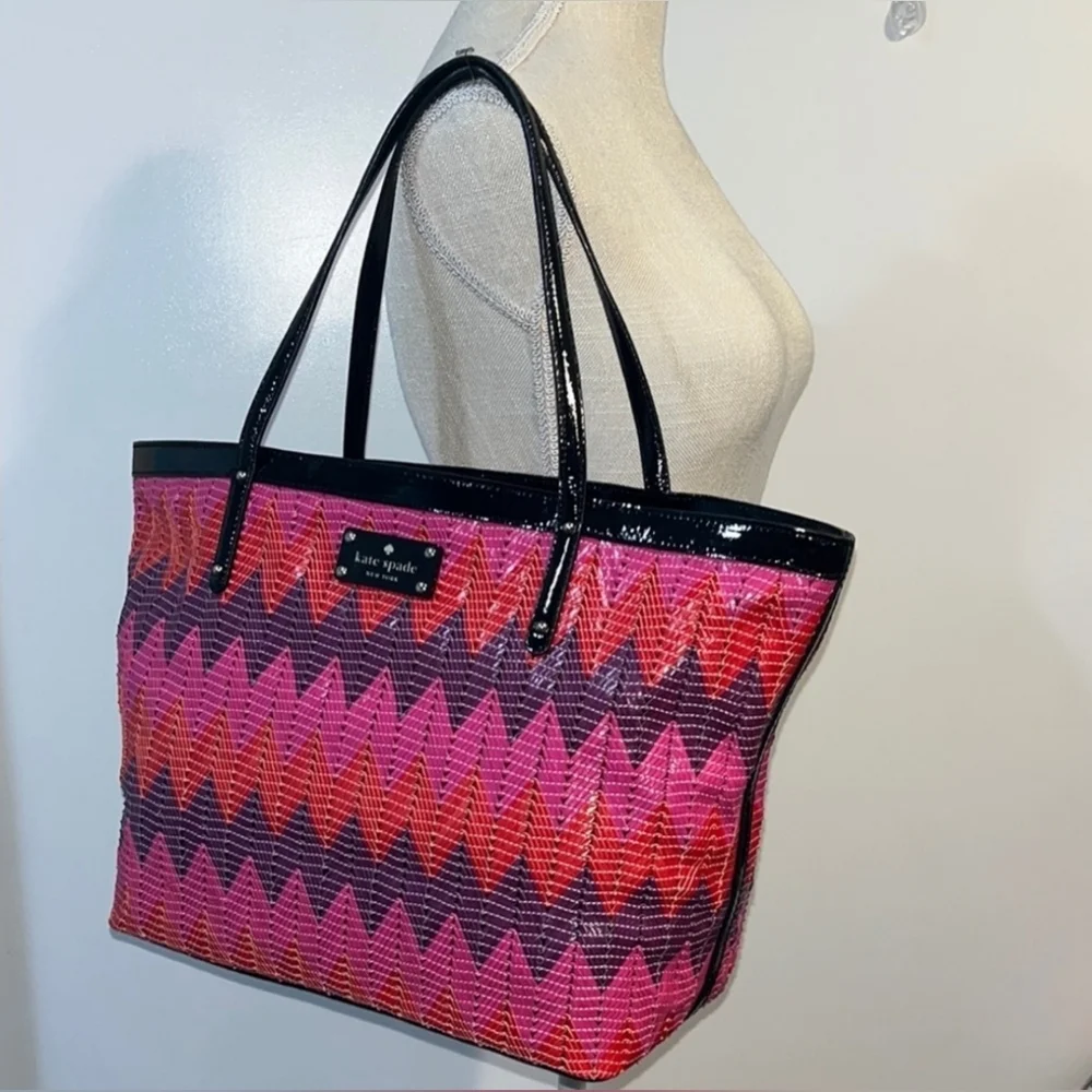 Kate Spade Beverly Breeze Woven Small Coal Tote Bag NWT 💜HOST PICK💜 - Picture 3 of 15